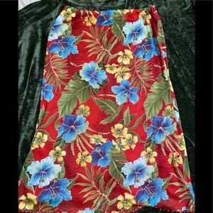 Hawaiian print long skirt